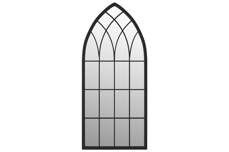 Hagespeil svart 100x45 cm for utendørs bruk jern - Svart - Innredning - Speil - Veggspeil