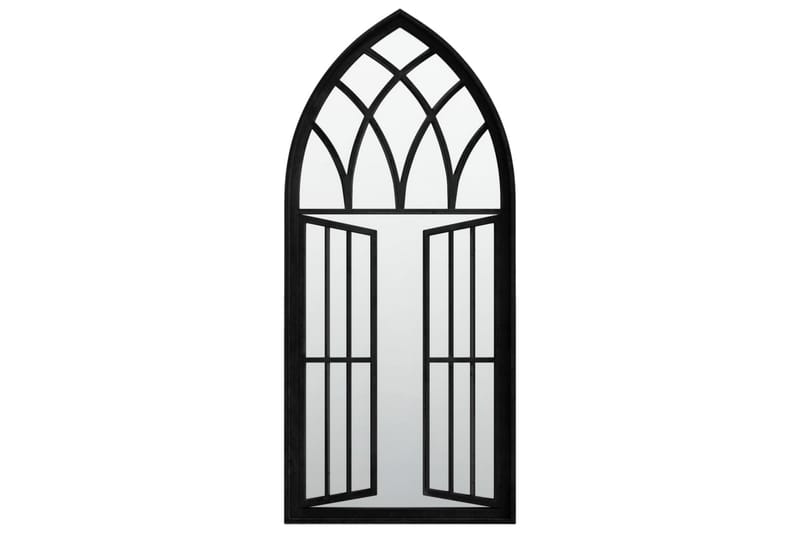 Hagespeil svart 100x45 cm for utendørs bruk jern - Svart - Innredning - Speil - Veggspeil