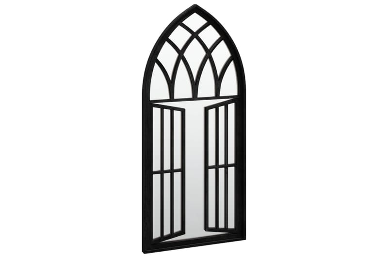 Hagespeil svart 100x45 cm for utendørs bruk jern - Svart - Innredning - Speil - Veggspeil