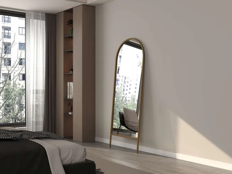 Halor Gulvspeil 70x180 cm - Gull - Innredning - Speil - Helkroppsspeil