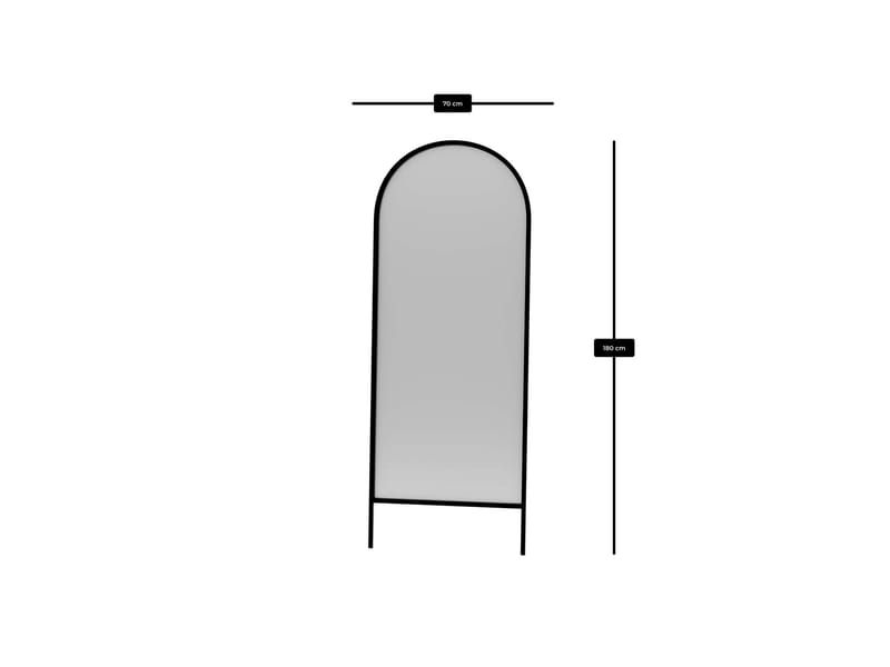 Halor Gulvspeil 70x180 cm - Svart - Innredning - Speil - Helkroppsspeil