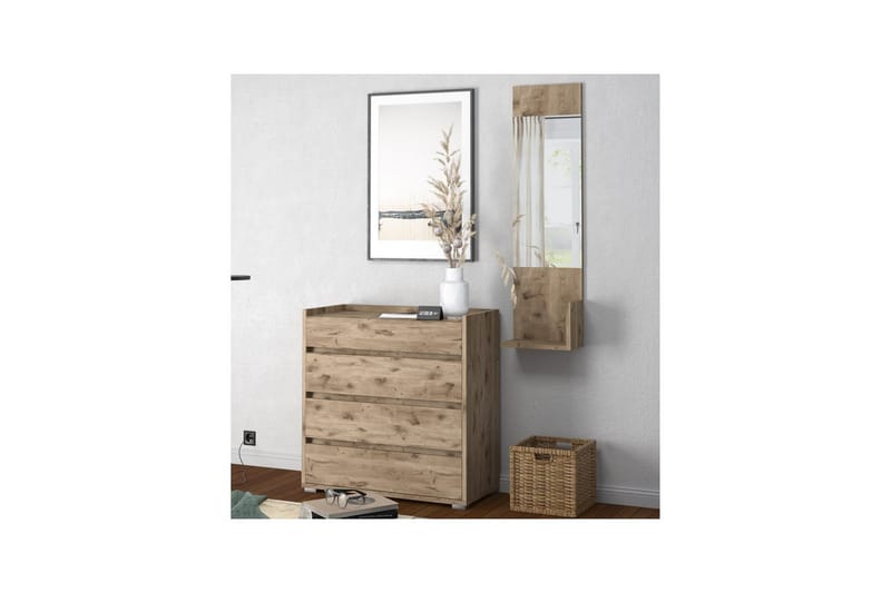 Kosmo Vegghengt Speil Rektangulær 32x114 cm - Grå - Innredning - Speil - Veggspeil