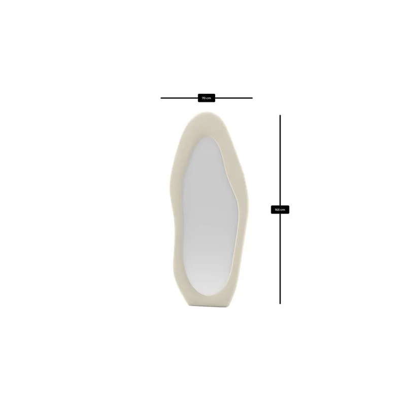 Kuro Gulvspeil 70 x 165 cm - Kremhvit - Innredning - Speil - Helkroppsspeil