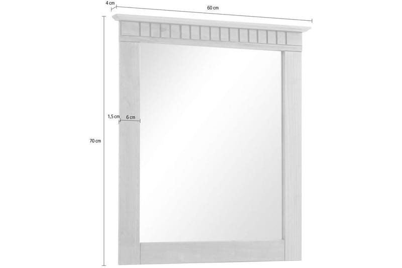 Lisa Vegghengt Speil Rektangulær 60x70 cm - Hvit - Innredning - Speil - Veggspeil