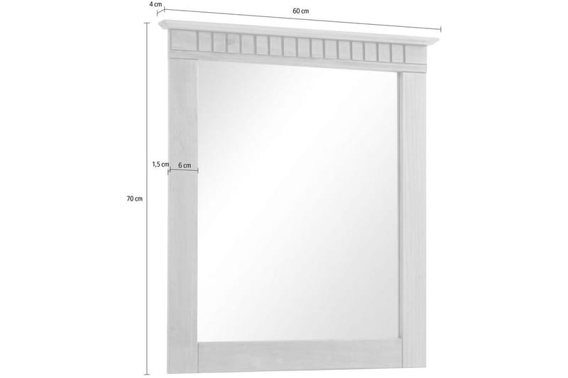 Lisa Vegghengt Speil Rektangulær 60x70 cm - Hvit - Innredning - Speil - Veggspeil