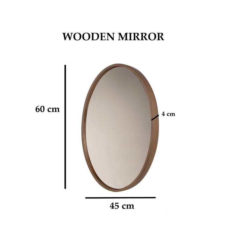 Lorys vegghengt speil Oval 45 cm - Brun/Hvit - Innredning - Speil - Veggspeil