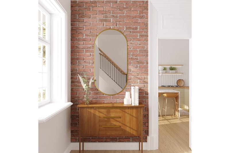 Micedi Vegghengt Speil Oval 50x100 cm - Gull - Innredning - Speil - Veggspeil