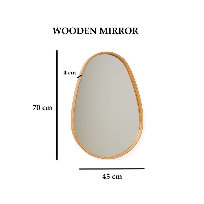 Mirrel vegghengt speil 45 cm - Brun - Innredning - Speil - Veggspeil