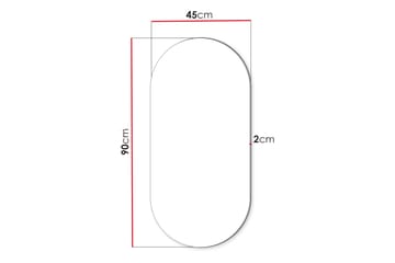 Monfort Vegghengt Speil Oval 45x90 cm - Brun - Innredning - Speil - Veggspeil
