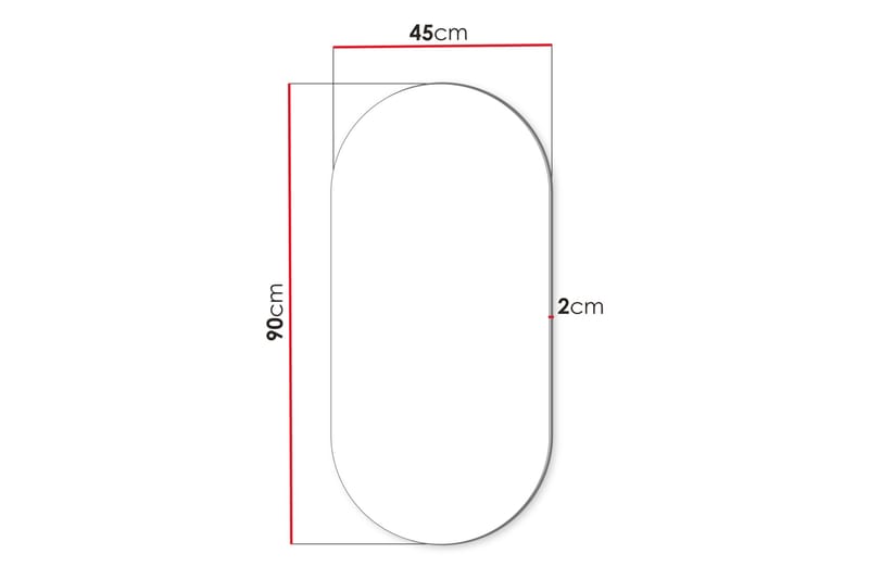Monfort Vegghengt Speil Oval 45x90 cm - Brun - Innredning - Speil - Veggspeil