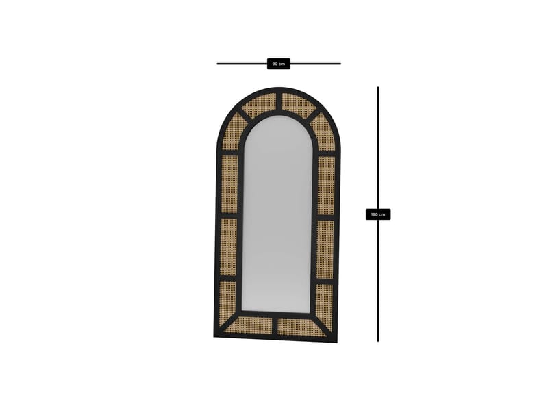 Norvi Gulvspeil 90x180 cm - Svart - Innredning - Speil - Helkroppsspeil