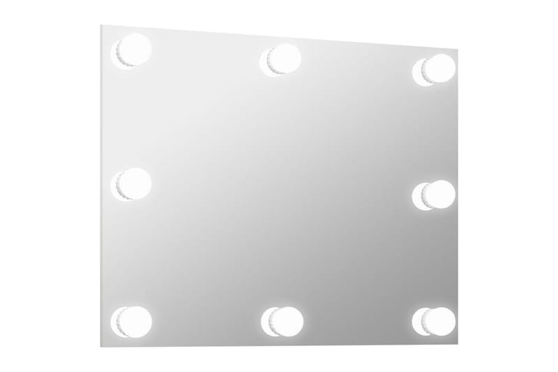 Rammeløst veggspeil med LED-lys rektangulær glass - Silver - Veggspeil - Gangspeil