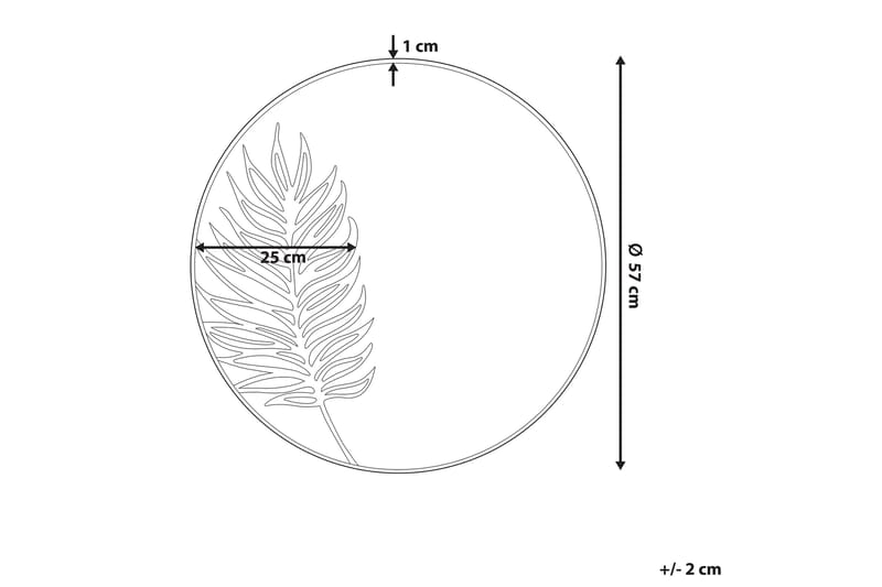 Cherilus Speil Rund 57 cm - Gull - Innredning - Speil - Sminkespeil
