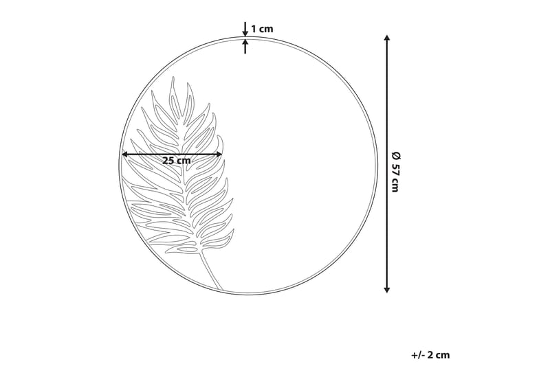 Cherilus Speil Rund 57 cm - Gull - Sminkespeil - Baderomstilbehør