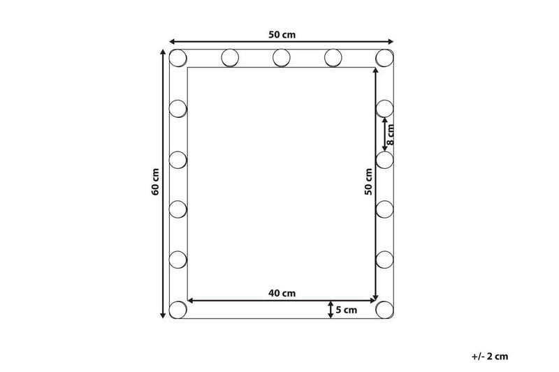 Saven Speil LED 50x60 cm - Transparent - Innredning - Speil - Sminkespeil