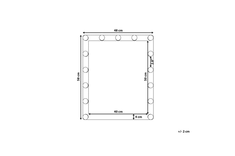 Saven Speil LED 50x60 cm - Transparent - Innredning - Speil - Sminkespeil