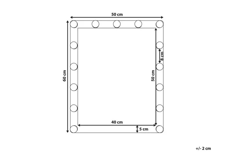 Saven Speil LED 50x60 cm - Transparent - Innredning - Speil - Sminkespeil