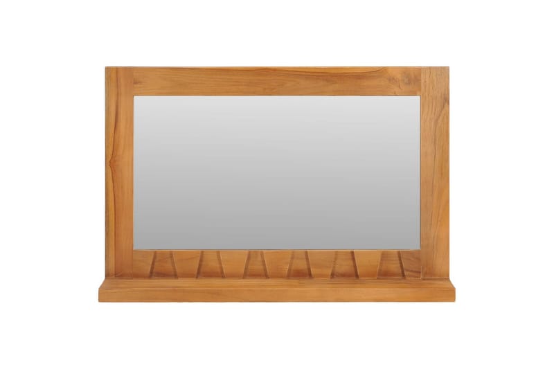 Veggspeil med hylle 60x12x40 cm heltre teak - Innredning - Speil - Sminkespeil