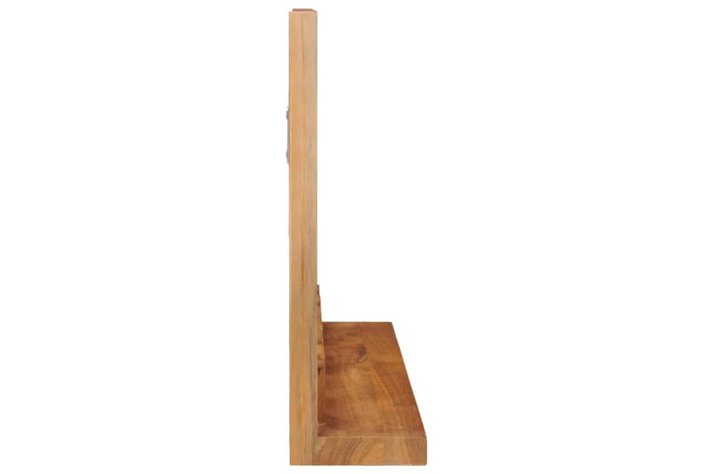 Veggspeil med hylle 60x12x40 cm heltre teak - Innredning - Speil - Sminkespeil