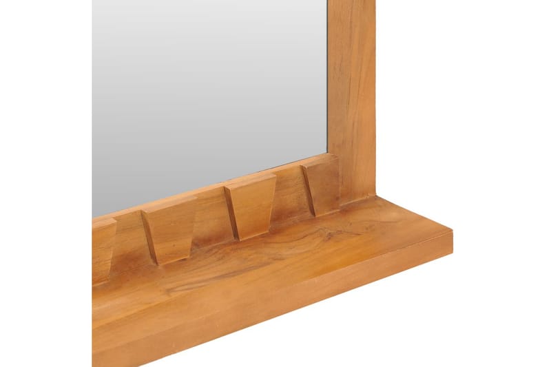 Veggspeil med hylle 60x12x40 cm heltre teak - Innredning - Speil - Sminkespeil