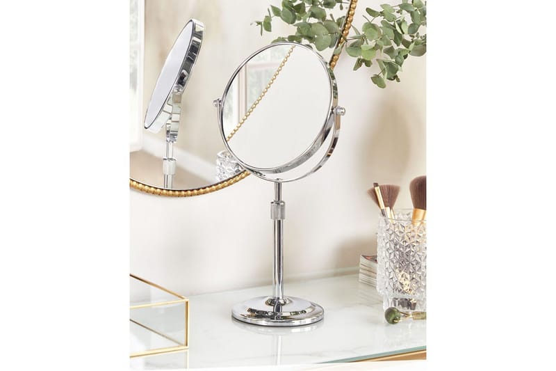 Sminkspegel Beliani Aveyron Guld Silver - Innredning - Speil - Sminkespeil
