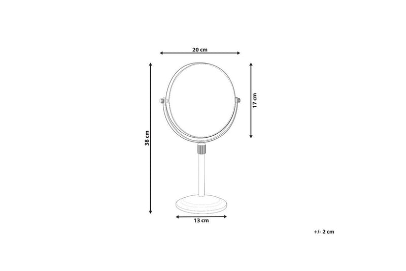 Sminkspegel Beliani Aveyron Guld Silver - Innredning - Speil - Sminkespeil