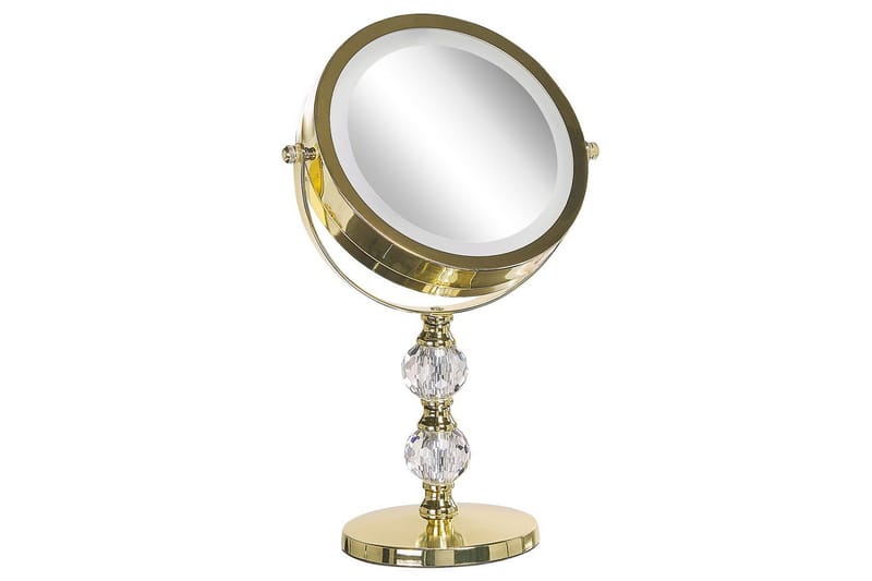 Sminkspegel Beliani Claira Guld GOLD - Innredning - Speil - Speil med belysning
