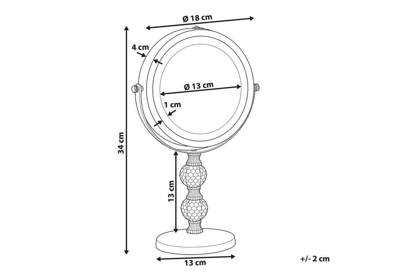 Sminkspegel Beliani Claira Guld GOLD - Innredning - Speil - Speil med belysning