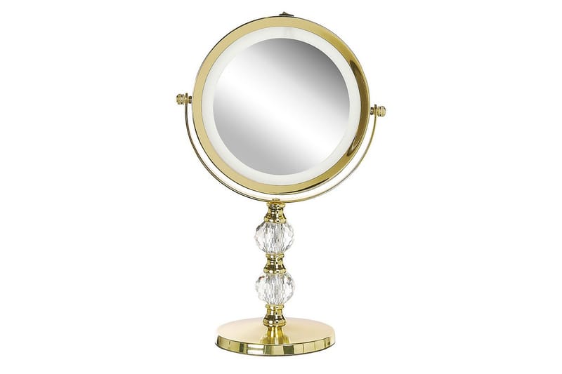 Sminkspegel Beliani Claira Guld GOLD - Innredning - Speil - Speil med belysning