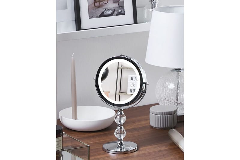 Sminkspegel Beliani Claira Guld Silver - Innredning - Speil - Sminkespeil