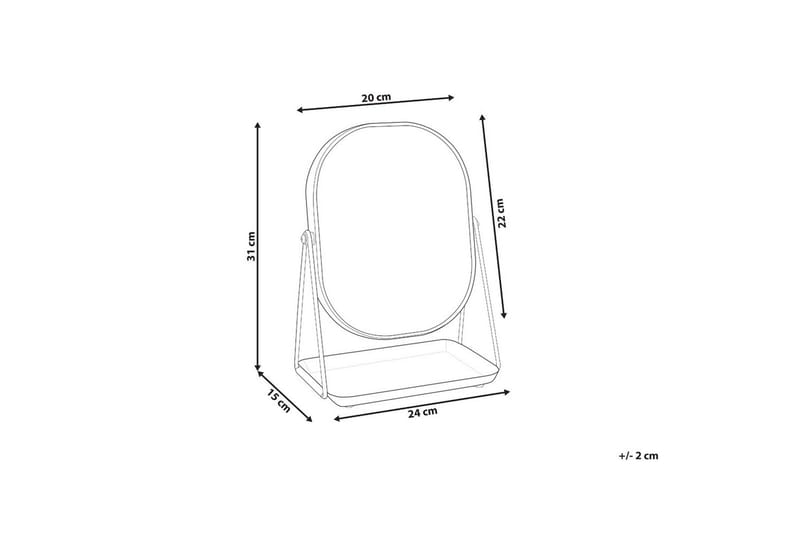 Sminkspegel Beliani Correze Guld/svart Black - Innredning - Speil - Sminkespeil