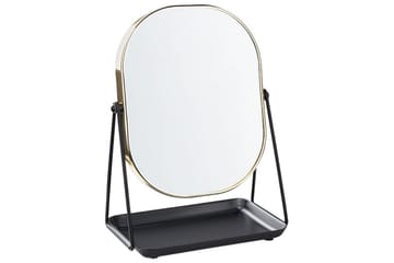 Sminkspegel Beliani Correze Guld/svart GOLD||Black - Innredning - Speil - Sminkespeil