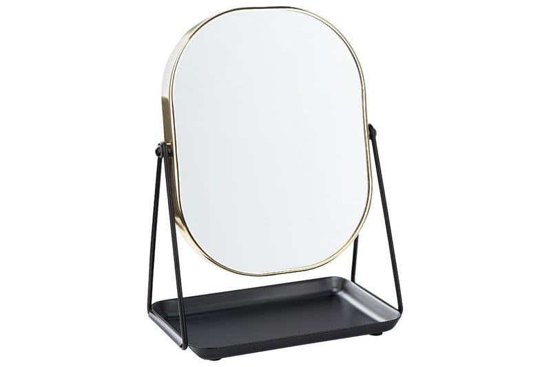 Sminkspegel Beliani Correze Guld/svart GOLD||Black - Innredning - Speil - Sminkespeil