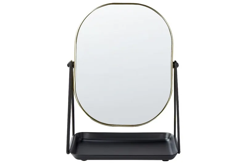 Sminkspegel Beliani Correze Guld/svart GOLD||Black - Innredning - Speil - Sminkespeil