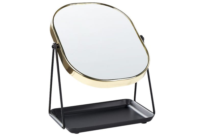Sminkspegel Beliani Correze Guld/svart GOLD||Black - Innredning - Speil - Sminkespeil