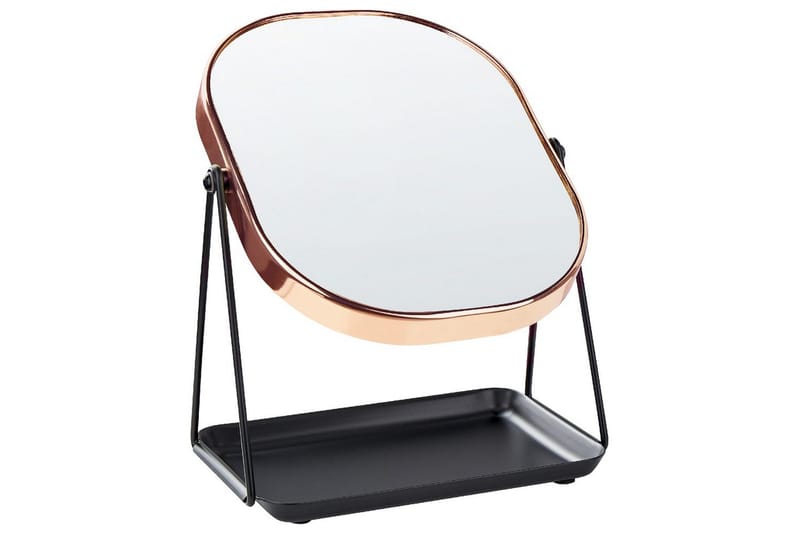 Sminkspegel Beliani Correze Guld/svart Rose||Black - Innredning - Speil - Sminkespeil