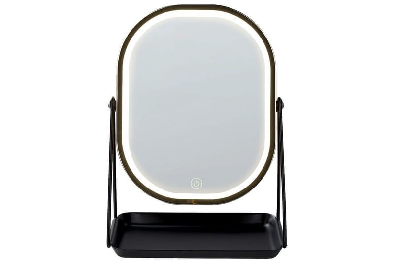 Sminkspegel Beliani Dordogne Guld/svart GOLD||Black - Innredning - Speil - Speil med belysning