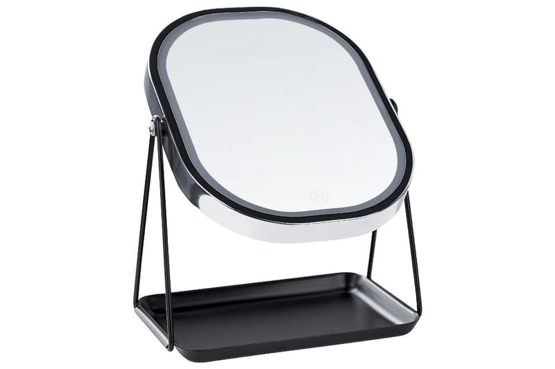 Sminkspegel Beliani Dordogne Guld/svart Silver||Black - Innredning - Speil - Speil med belysning