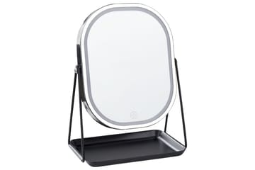 Sminkspegel Beliani Dordogne Guld/svart Silver||Black - Innredning - Speil - Speil med belysning