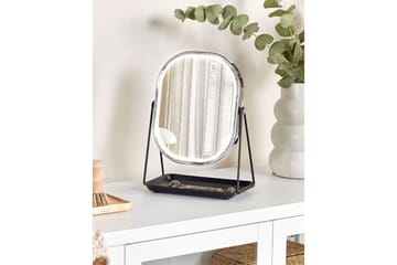 Sminkspegel Beliani Dordogne Guld/svart Silver||Black - Innredning - Speil - Speil med belysning