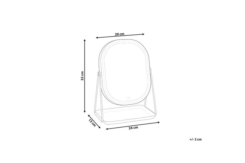 Sminkspegel Beliani Dordogne Guld/svart Silver||Black - Innredning - Speil - Speil med belysning