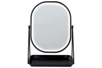 Sminkspegel Beliani Dordogne Guld/svart Silver||Black - Innredning - Speil - Speil med belysning