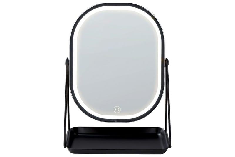 Sminkspegel Beliani Dordogne Guld/svart Silver||Black - Innredning - Speil - Speil med belysning