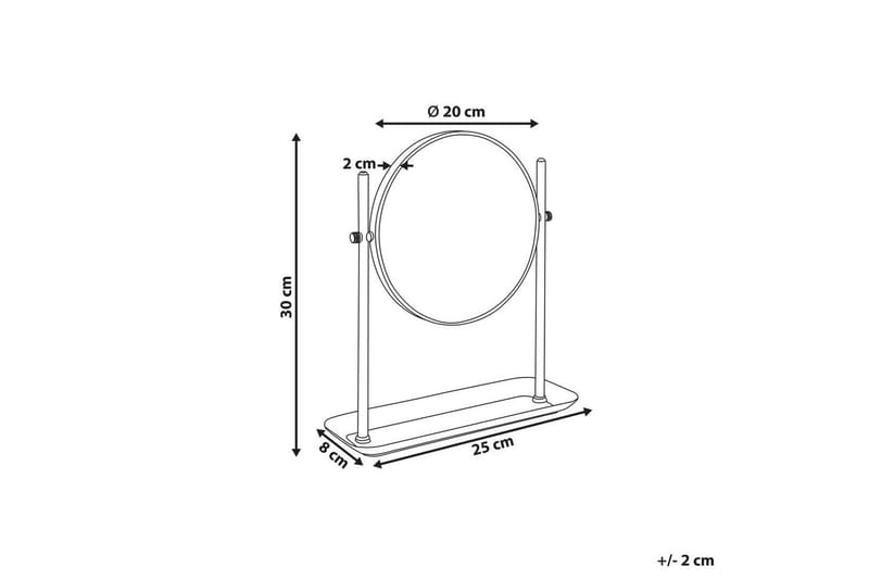 Sminkspegel Beliani Finistere GOLD||Black - Innredning - Speil - Sminkespeil