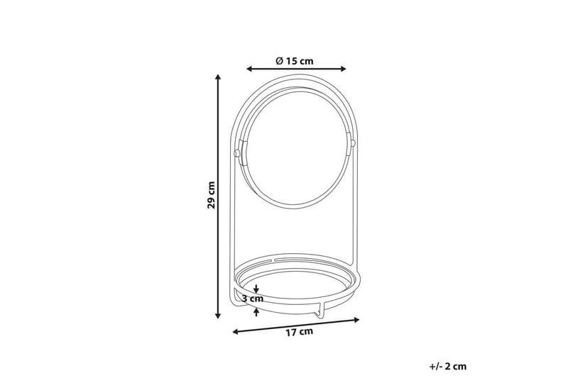 Sminkspegel Beliani Indre GOLD||Black - Innredning - Speil - Sminkespeil
