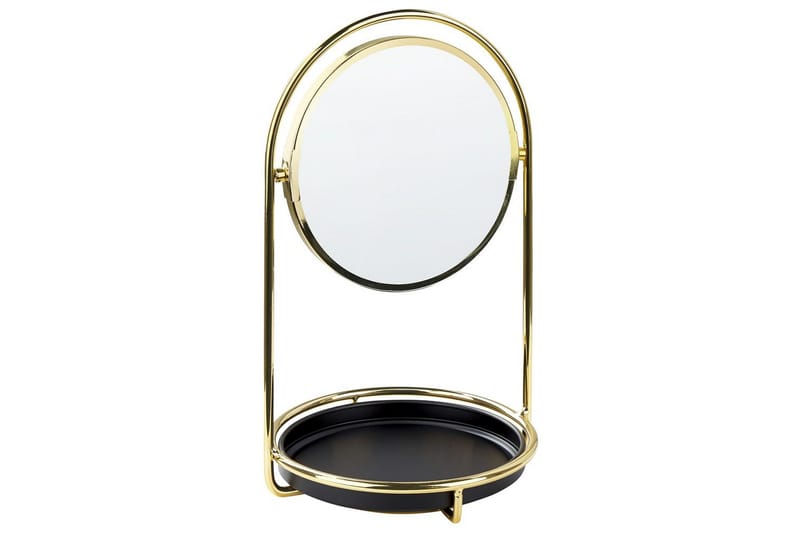 Sminkspegel Beliani Indre GOLD||Black - Innredning - Speil - Sminkespeil