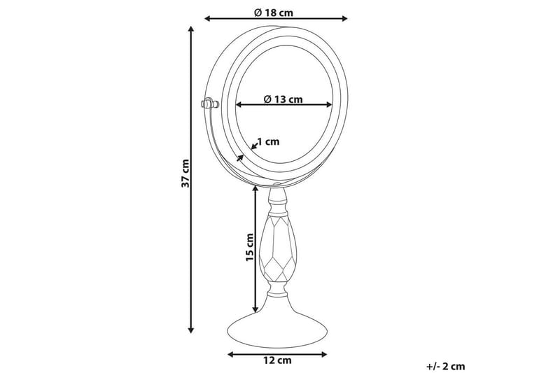 Sminkspegel Beliani Maury Guld Silver VALUE_MISSING_1 - Innredning - Speil - Sminkespeil