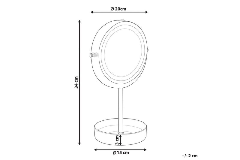 Sminkspegel Beliani Savoie Guld/Svart Rose||Black - Innredning - Speil - Speil med belysning