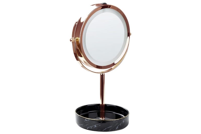 Sminkspegel Beliani Savoie Guld/Svart Rose||Black - Innredning - Speil - Speil med belysning