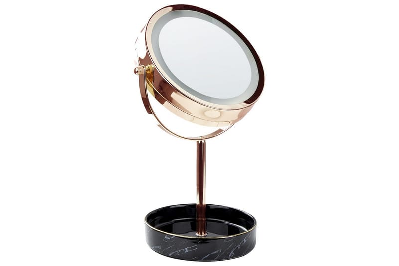 Sminkspegel Beliani Savoie Guld/Svart Rose||Black - Innredning - Speil - Speil med belysning